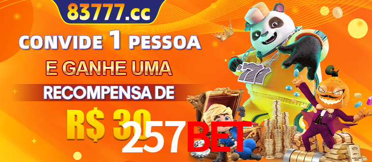 Banner institucional da 257BET sobre parceria de marcas e criação de uma marca de excelência, apresentando os mascotes de jogos populares como o Fortune Tiger.