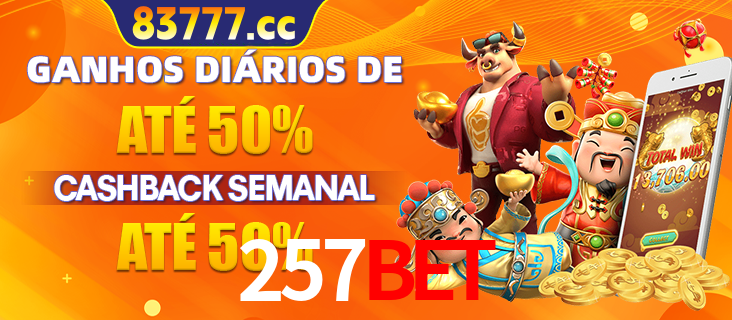 Anúncio de um membro ganhador do cassino 257BET que ganhou R$2.193.486,00 jogando o slot PG Fortune Tiger, com os mascotes do jogo comemorando o prêmio.